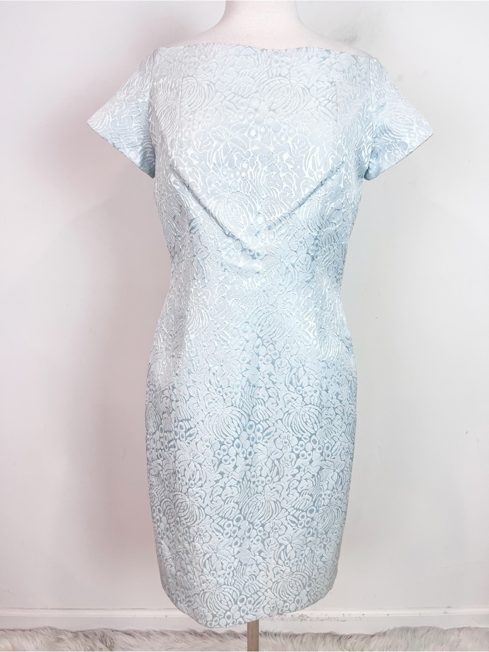 B MICHAEL AMERICA RED COLLECTION LIGHT AQUA CAP SLEEVE DRESS WOMENS 10 NWT